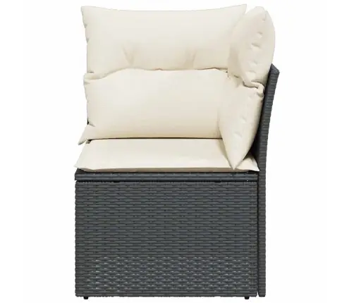 Dārza Stūra Dīvāns Ar Spilveniem, Melna Pe Rotangpalma Vidaxl