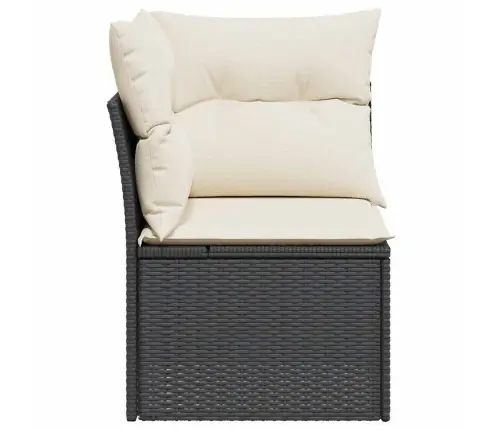 Dārza Stūra Dīvāns Ar Spilveniem, Melna Pe Rotangpalma Vidaxl