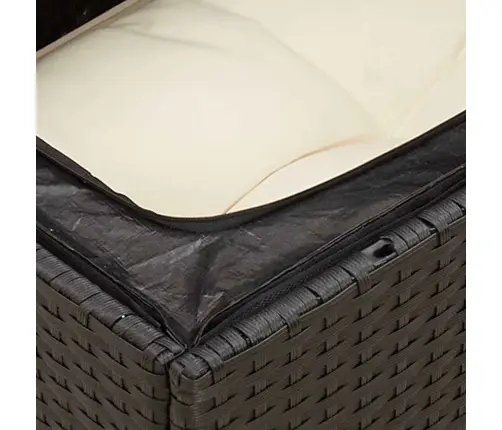 Dārza Stūra Dīvāns Ar Spilveniem, Melna Pe Rotangpalma Vidaxl