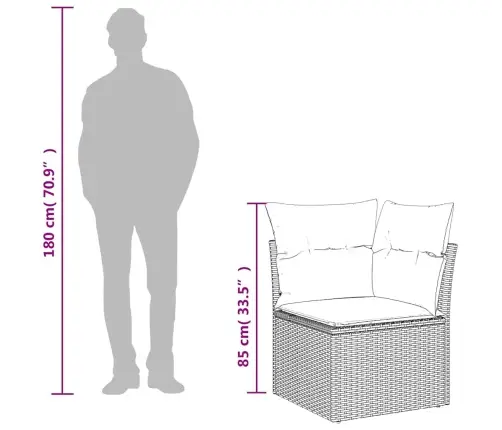 Dārza Stūra Dīvāns Ar Spilveniem, Melna Pe Rotangpalma Vidaxl