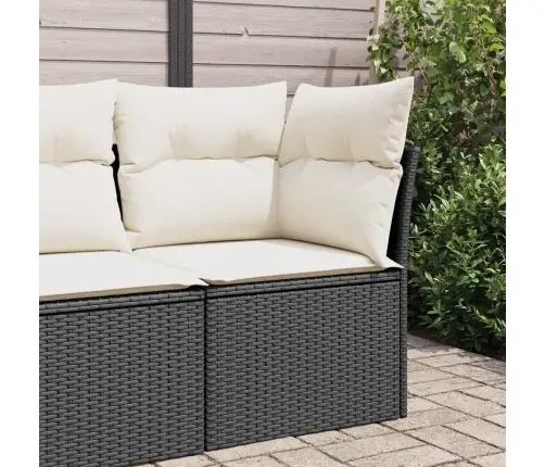 Dārza Stūra Dīvāns Ar Spilveniem, Melna Pe Rotangpalma Vidaxl