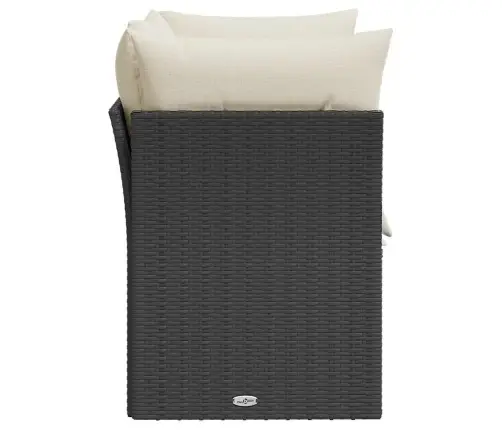 Dvivietė Sodo Sofa Su Pagalvėlėmis, Juodos Spalvos, Poliratanas