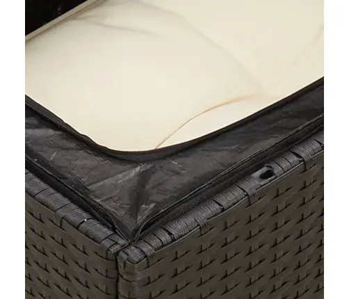 Dvivietė Sodo Sofa Su Pagalvėlėmis, Juodos Spalvos, Poliratanas