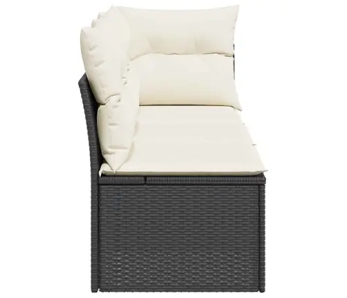 Trīsvietīgs Dārza Dīvāns Ar Matračiem, Melna Pe Rotangpalma Vidaxl