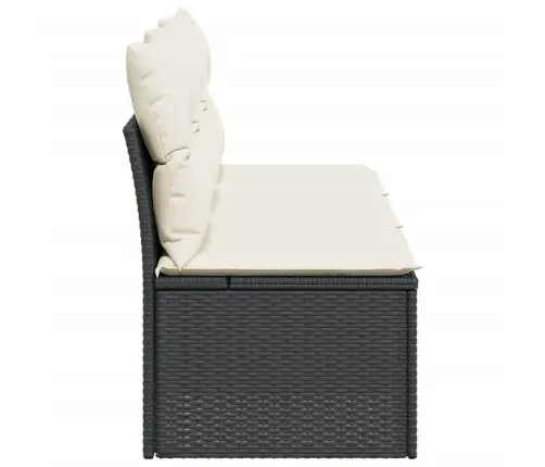 Trīsvietīgs Dārza Dīvāns Ar Matračiem, Melna Pe Rotangpalma Vidaxl