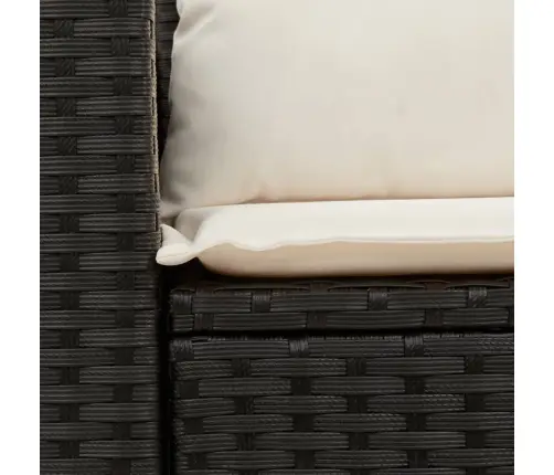 Divvietīgs Dārza Dīvāns Ar Matračiem, Melna Pe Rotangpalma Vidaxl