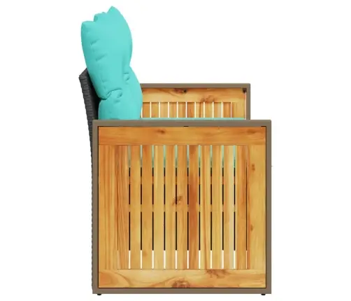 Sodo Sofa Su Pagalvėlėmis, Dvivietė, Juoda, Polirotangas