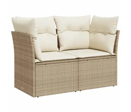 Dvivietė Sodo Sofa Su Pagalvėlėmis, Smėlio Spalvos, Poliratanas