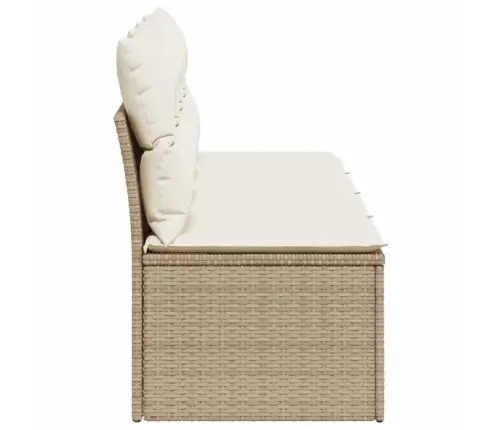 Četrvietīgs Dārza Dīvāns Ar Matračiem, Bēša Pe Rotangpalma Vidaxl