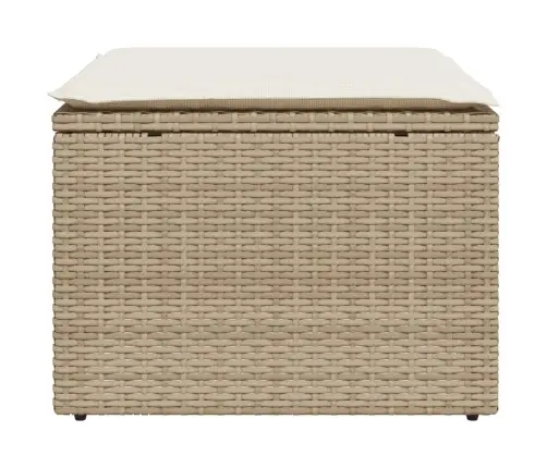 Dārza Soliņš Ar Matraci, Bēša Pe Rotangpalma, 55X55X37 Cm Vidaxl