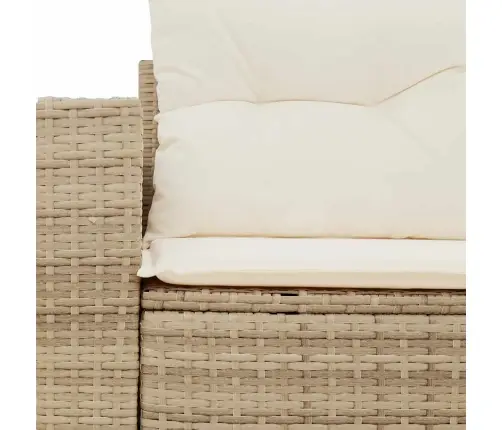 Divvietīgs Dārza Dīvāns Ar Matračiem, Bēša Pe Rotangpalma Vidaxl