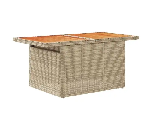 Dārza Galds, 100X55X73 Cm, Bēša Pe Rotangpalma, Akācijas Koks Vidaxl