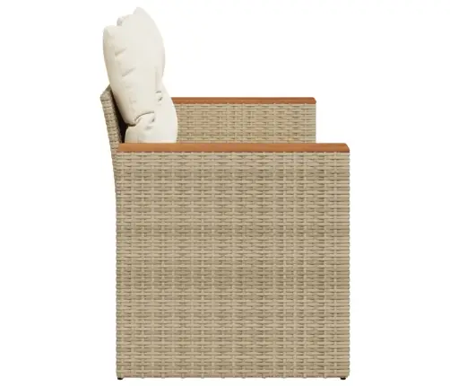 Divvietīgs Dārza Dīvāns Ar Matračiem, Bēša Pe Rotangpalma Vidaxl