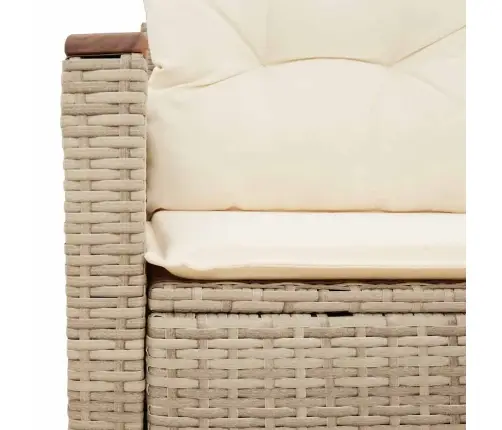 Divvietīgs Dārza Dīvāns Ar Matračiem, Bēša Pe Rotangpalma Vidaxl