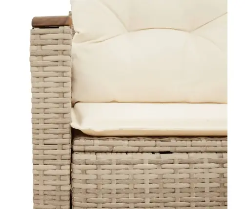 Divvietīgs Dārza Dīvāns Ar Matračiem, Bēša Pe Rotangpalma Vidaxl