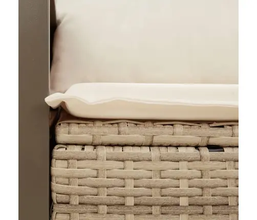 Divvietīgs Dārza Dīvāns Ar Matračiem, Bēša Pe Rotangpalma Vidaxl