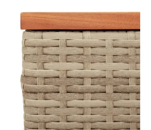 Šoniniai Sodo Staliukai, 2Vnt., Smėlio, 55X34X37cm Poliratanas