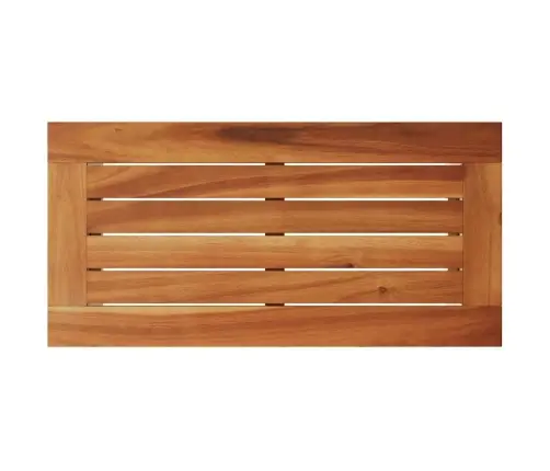 Dārza Galds Ar Koka Virsmu, 58X27,5X55 Cm, Bēša Pe Rotangpalma Vidaxl