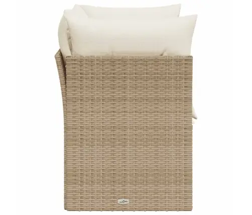 Divvietīgs Dārza Dīvāns Ar Matračiem, Bēša Pe Rotangpalma Vidaxl