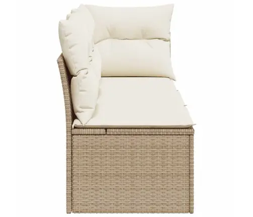 Trīsvietīgs Dārza Dīvāns Ar Matračiem, Bēša Pe Rotangpalma Vidaxl