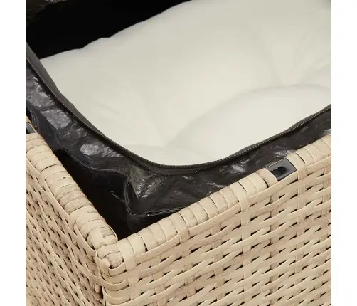 Trīsvietīgs Dārza Dīvāns Ar Matračiem, Bēša Pe Rotangpalma Vidaxl