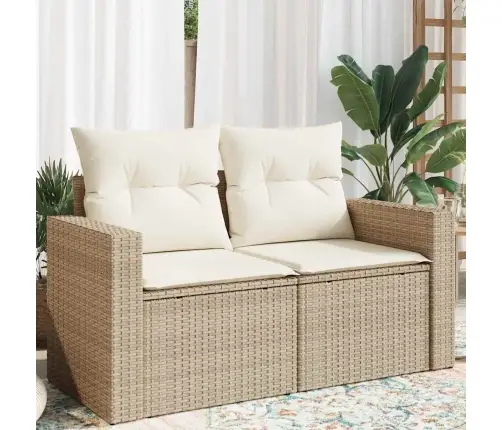 Dvivietė Sodo Sofa Su Pagalvėlėmis, Smėlio Spalvos, Poliratanas