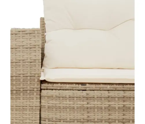 Divvietīgs Dārza Dīvāns Ar Matračiem, Bēša Pe Rotangpalma Vidaxl