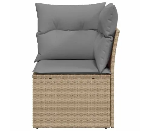 Kampinė Sodo Sofos Dalis Su Pagalvėlėmis, Smėlio, Poliratanas