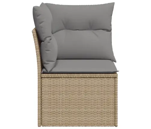 Kampinė Sodo Sofos Dalis Su Pagalvėlėmis, Smėlio, Poliratanas