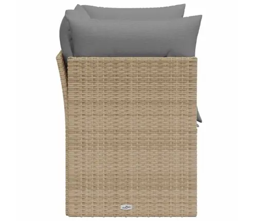 Divvietīgs Dārza Dīvāns Ar Matračiem, Bēša Pe Rotangpalma Vidaxl