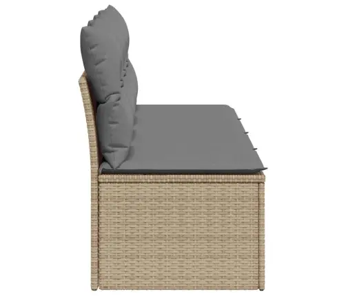 Keturvietė Sodo Sofa Su Pagalvėlėmis, Smėlio, Poliratanas