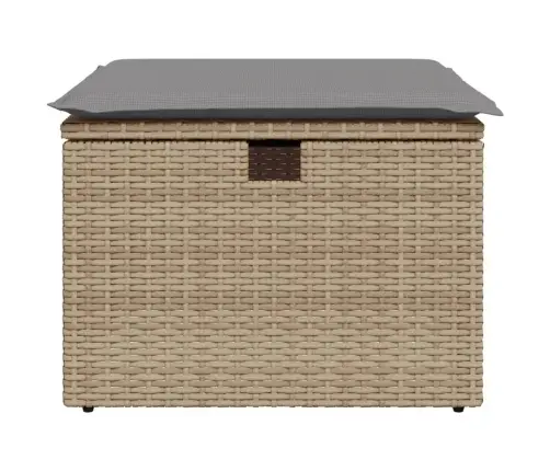 Dārza Soliņš Ar Matraci, Bēša Pe Rotangpalma, 55X55X37 Cm Vidaxl