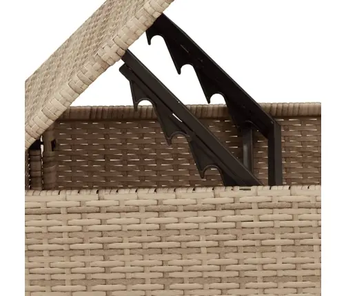 Dārza Soliņš Ar Matraci, Bēša Pe Rotangpalma, 55X55X37 Cm Vidaxl