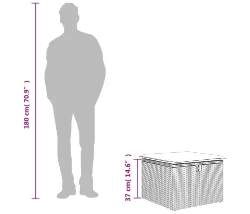Dārza Soliņš Ar Matraci, Bēša Pe Rotangpalma, 55X55X37 Cm Vidaxl