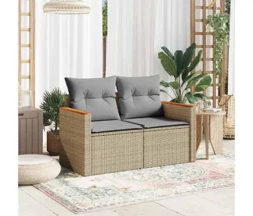 Divvietīgs Dārza Dīvāns Ar Matračiem, Bēša Pe Rotangpalma Vidaxl Divvietīgs Dārza Dīvāns Ar Matračiem, Bēša Pe Rotangpalma Vidaxl