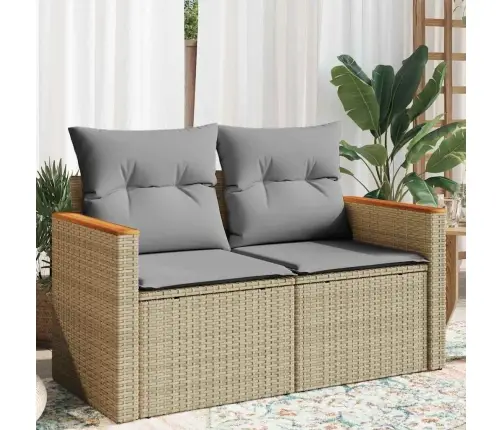 Divvietīgs Dārza Dīvāns Ar Matračiem, Bēša Pe Rotangpalma Vidaxl Divvietīgs Dārza Dīvāns Ar Matračiem, Bēša Pe Rotangpalma Vidaxl