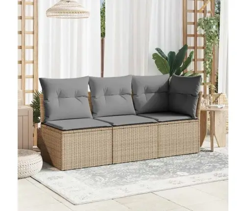 Sodo Kėdė Su Pagalvėlėmis, Smėlio, Poliratanas, Be Porankių