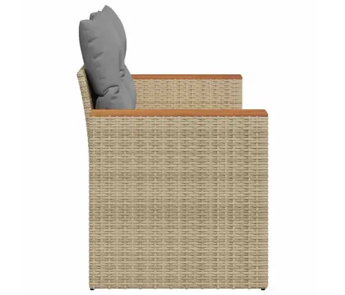 Divvietīgs Dārza Dīvāns Ar Matračiem, Bēša Pe Rotangpalma Vidaxl