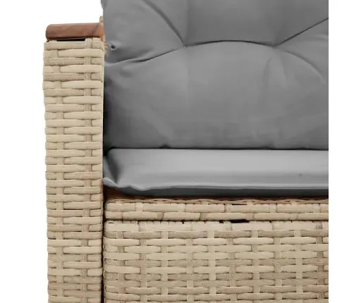 Divvietīgs Dārza Dīvāns Ar Matračiem, Bēša Pe Rotangpalma Vidaxl