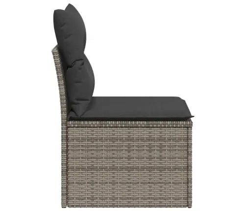 Sodo Sofos Dalis Su Pagalvėmis, Pilka, Poliratanas, Be Porankių