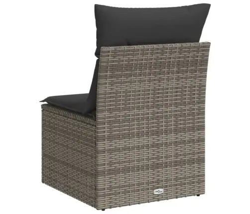 Sodo Sofos Dalis Su Pagalvėmis, Pilka, Poliratanas, Be Porankių