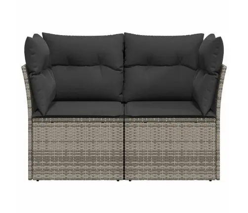 Divvietīgs Dārza Dīvāns Ar Matračiem, Pelēka Pe Rotangpalma Vidaxl