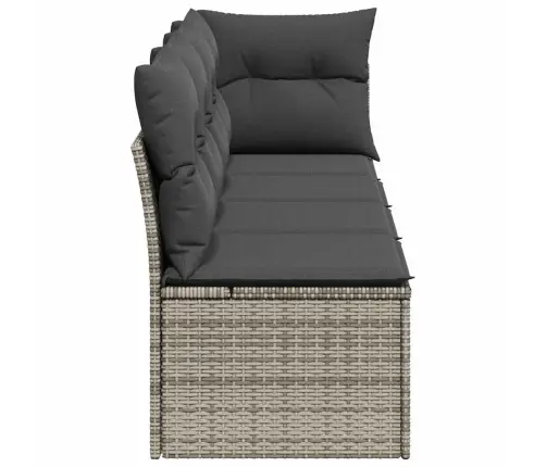 Četrvietīgs Dārza Dīvāns Ar Matračiem, Pelēka Pe Rotangpalma Vidaxl