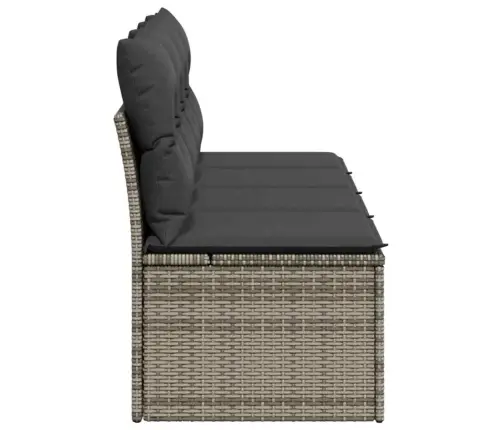 Četrvietīgs Dārza Dīvāns Ar Matračiem, Pelēka Pe Rotangpalma Vidaxl