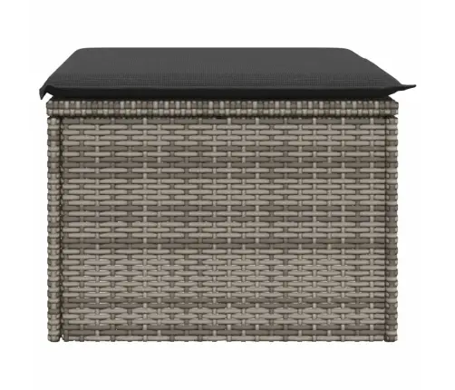 Sodo Taburetė Su Pagalvėle, Pilka, 55X55X37cm Poliratanas