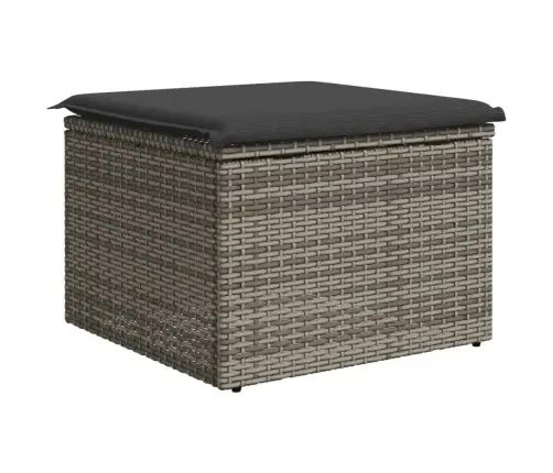 Sodo Taburetė Su Pagalvėle, Pilka, 55X55X37cm Poliratanas