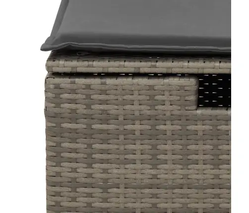 Sodo Taburetė Su Pagalvėle, Pilka, 55X55X37cm Poliratanas