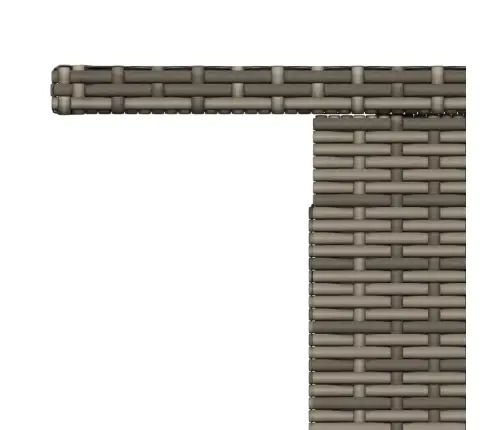Dārza Galds, Stikla Virsma, Pelēks, 100X55X73Cm, Pe Rotangpalma Vidaxl