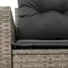 Dvivietė Sodo Sofa Su Pagalvėlėmis, Pilkos Spalvos, Poliratanas Dvivietė Sodo Sofa Su Pagalvėlėmis, Pilkos Spalvos, Poliratanas