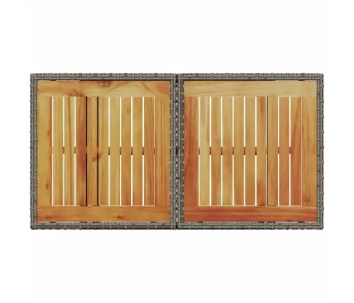 Dārza Galds, 100X55X73 Cm, Pelēka Pe Rotangpalma, Akācija Koks Vidaxl Dārza Galds, 100X55X73 Cm, Pelēka Pe Rotangpalma, Akācija Koks Vidaxl